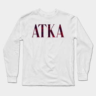 Atka - Simple Typography Style Long Sleeve T-Shirt